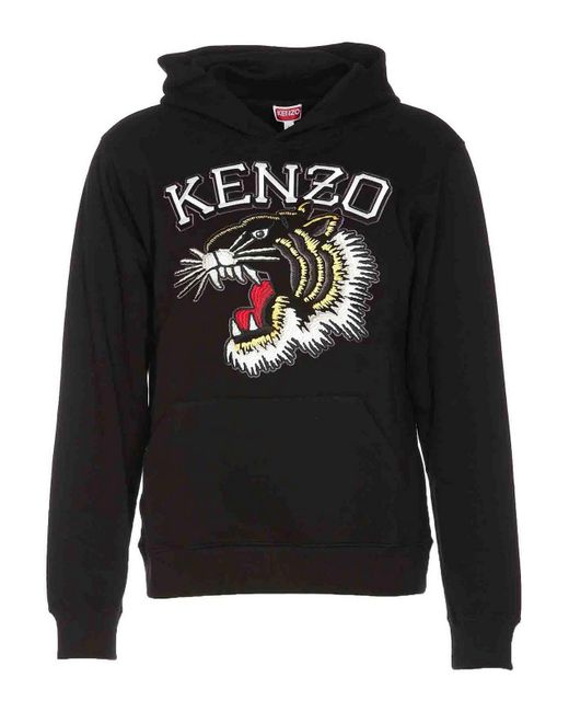 KENZO Black Tiger Varsity Hoodie for men
