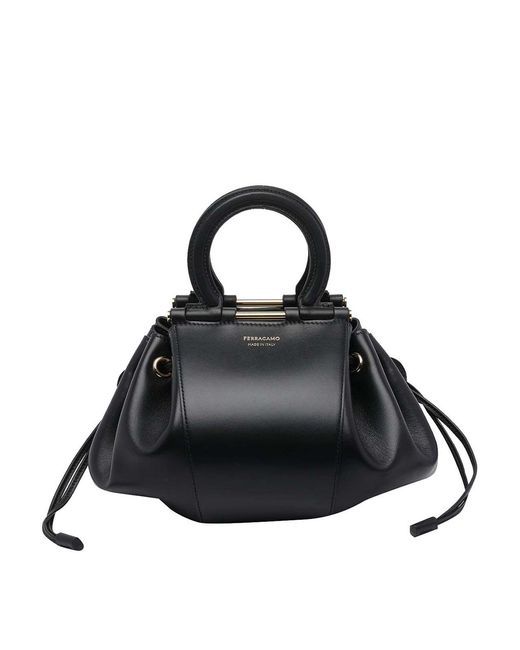 Ferragamo Black Gancio Crossbody Bag