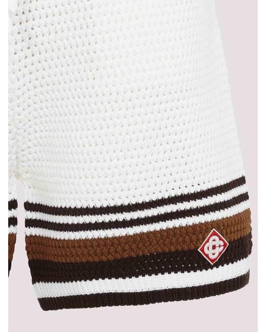 Casablanca White Crochet Shorts for men