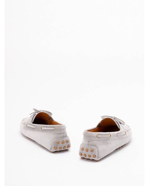 Tod's White Boat Gommino Loafers