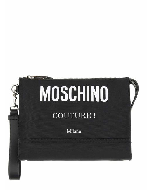 Moschino Black Clutch Bag With Logo for men