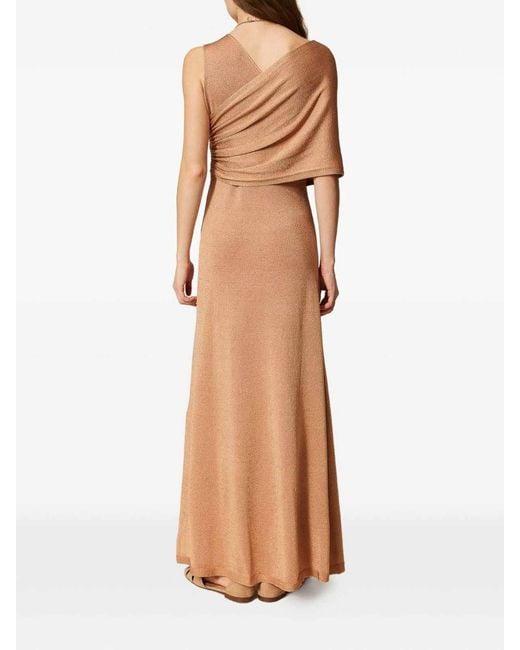 Twinset Natural Long Lurex Knitted Cross Dress