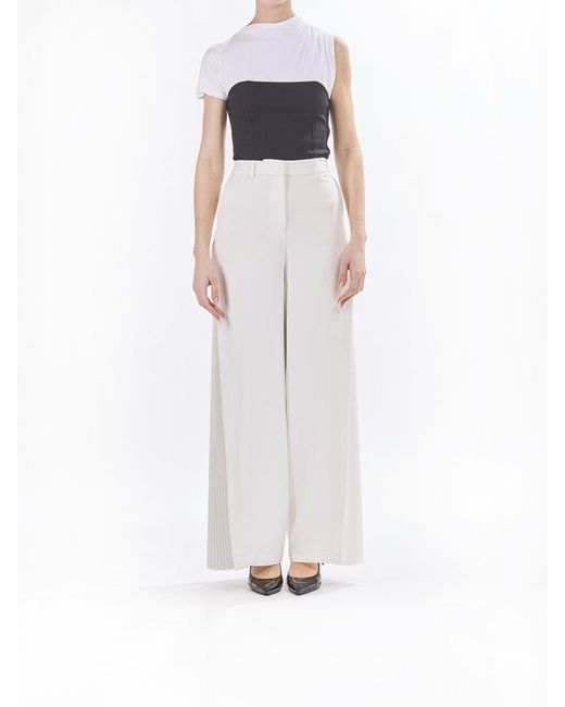 Karl Lagerfeld White Karl Studio Pleated Pants