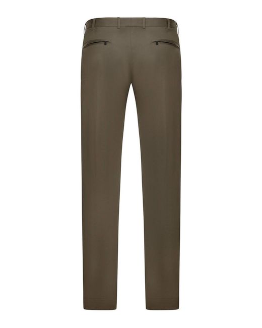 PT Torino Gray Tailored Cotton Blend Trousers for men