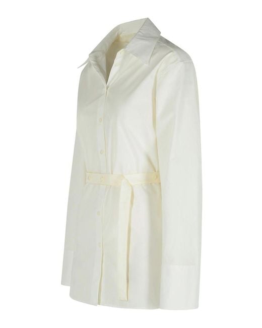 Rohe White Combined Silk Poplin Vest-Shirt