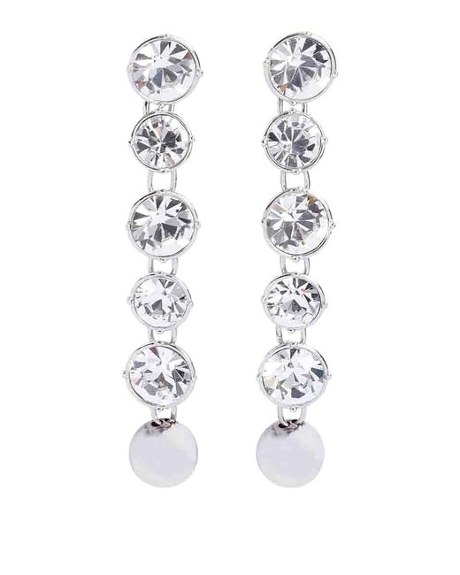 Jean Paul Gaultier White Long Diamond Earrings