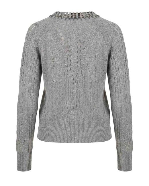 Ermanno Scervino Gray Cardigan