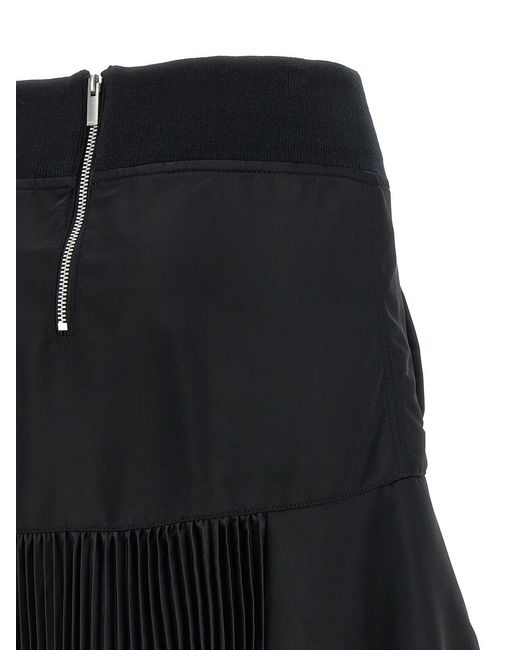 Sacai Black Pleated Insert Skirt