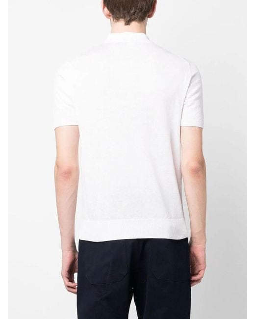 Drumohr White Buttoned Polo With Logo for men