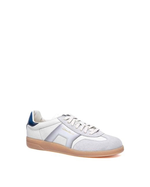 Santoni White And And Leather And Suede Dbs for men