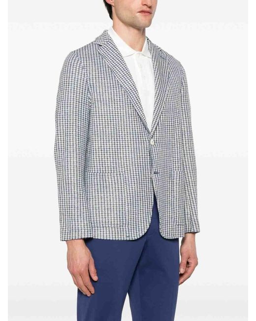 Circolo 1901 Blue Cotton And Linen Blend Jacket for men