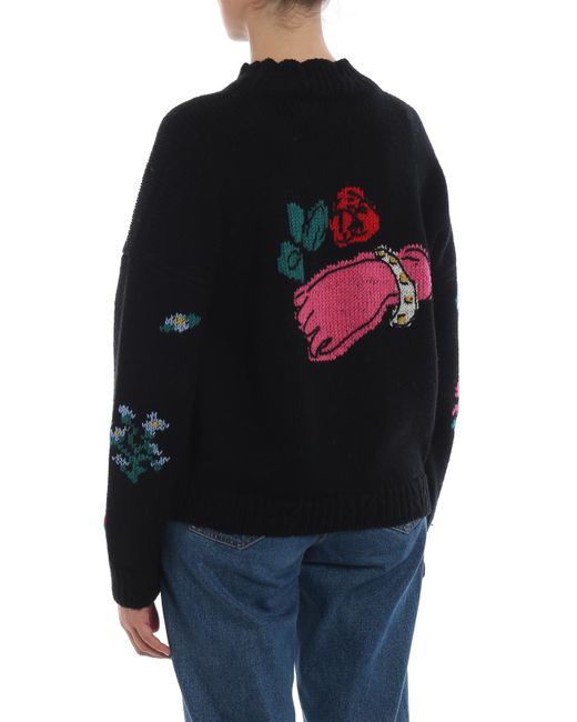 Philosophy Di Lorenzo Serafini Black Multicolour Embroidered Wool Jumper
