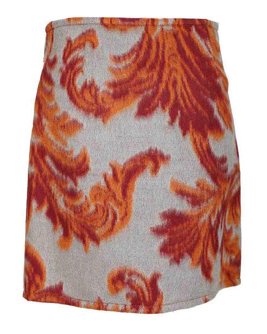 Etro Red Wrap Miniskirt