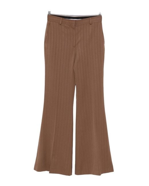Stella McCartney Brown Wool Flared Leg Trousers