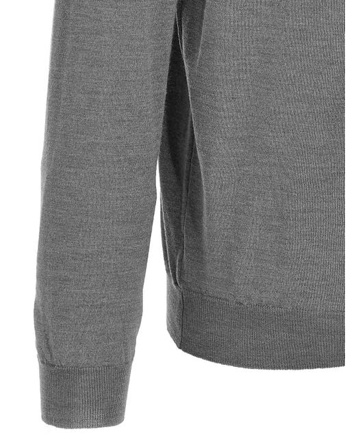 Zanone Gray Virgin Wool Polo Shirt for men