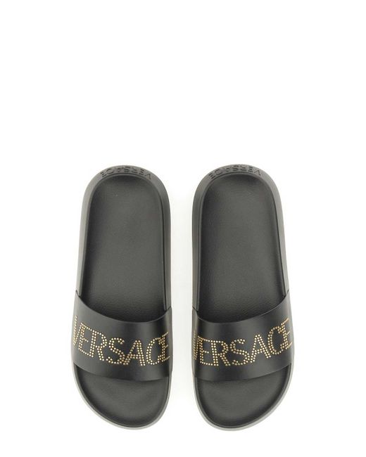 Versace Gray Sandal With Logo for men