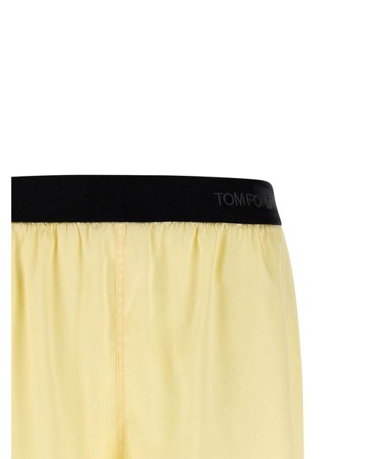 Tom Ford Yellow Silk Shorts