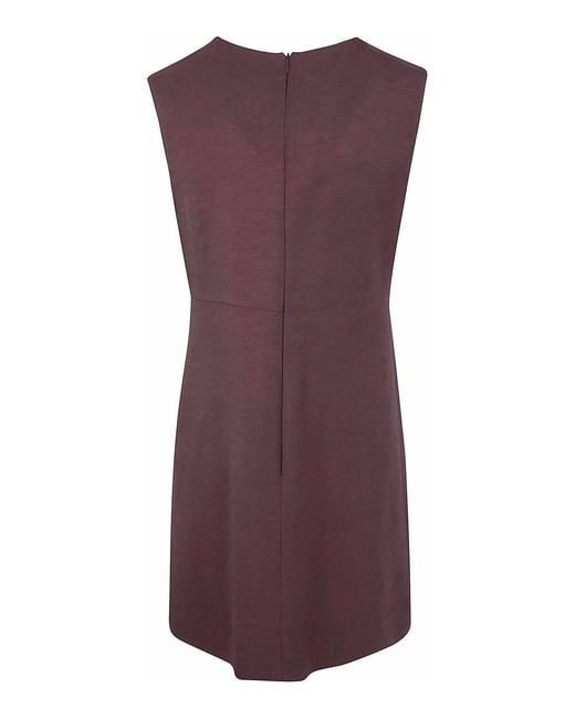 P.A.R.O.S.H. Purple Raisa26 Viscose Linen Mini Dress
