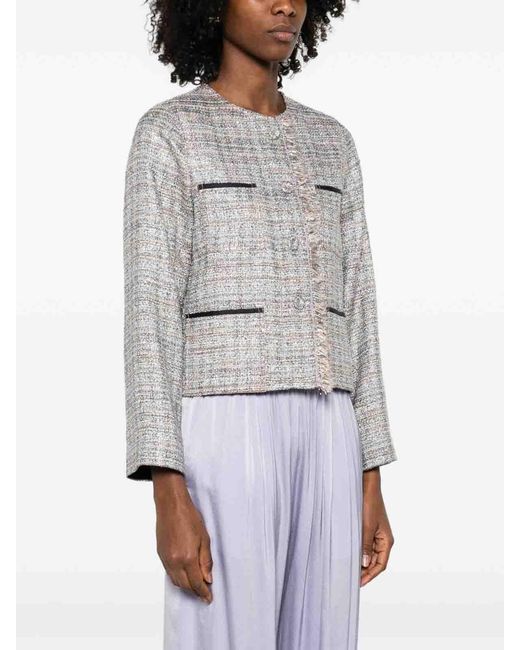 Forte_forte White And Fringed Tweed Jacket
