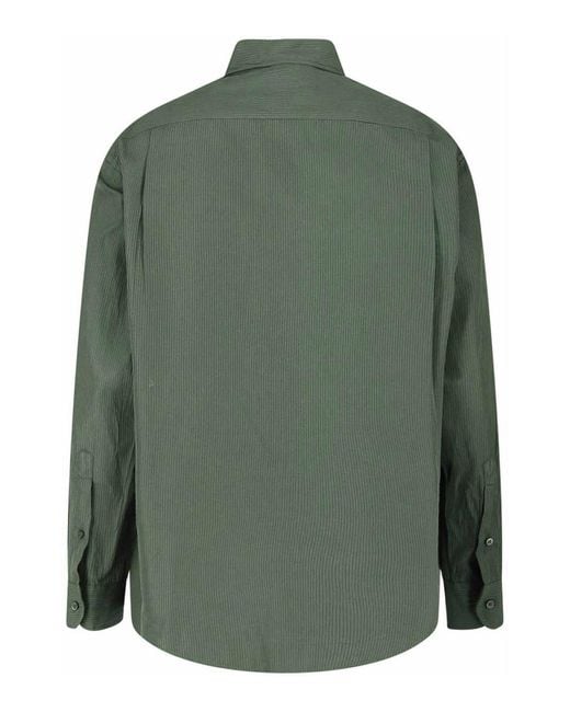 Kaptain Sunshine Green Striped Shirt for men