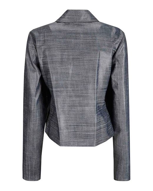 Maria Calderara Gray Short Medium Dark Denim Jacket