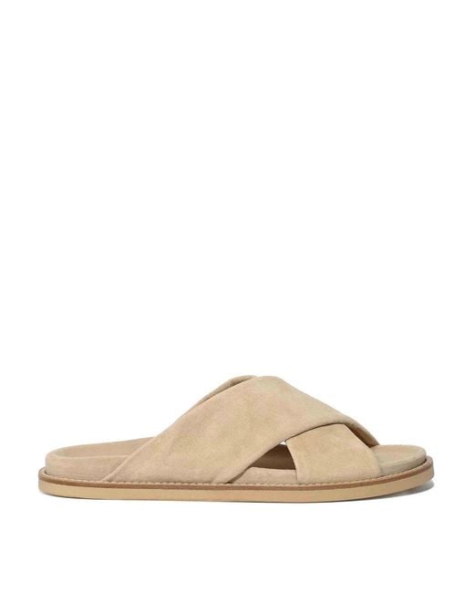 Barba Napoli Natural Suede Sandals for men
