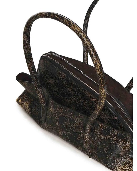 The Attico Black La Passeggiata Small Leather Bag
