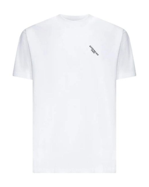 Givenchy White Logo Print Regular Fit Cotton T-Shirt for men
