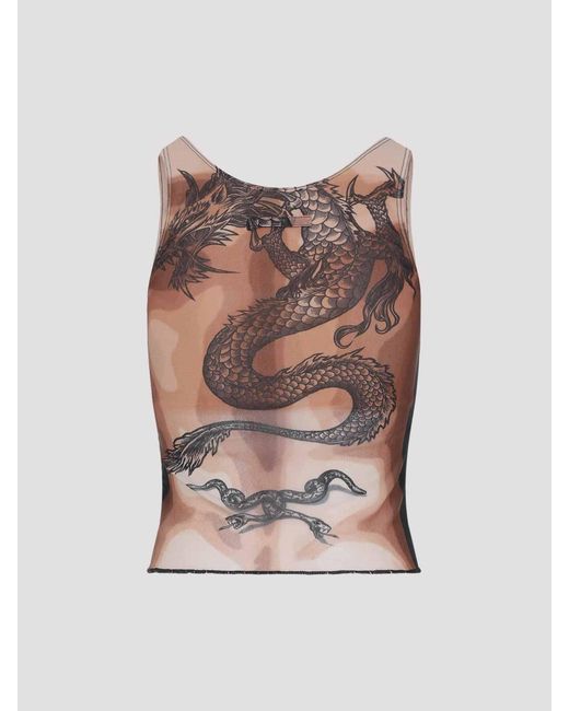 Jean Paul Gaultier Black Safe Sex Tattoo Top