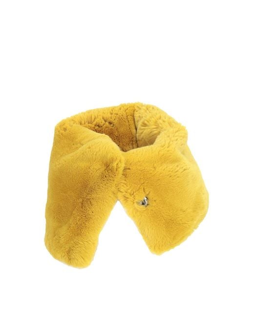 Antipast Yellow Fur Muffler Scarf