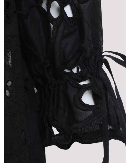 Ermanno Scervino Black Cotton Blouse