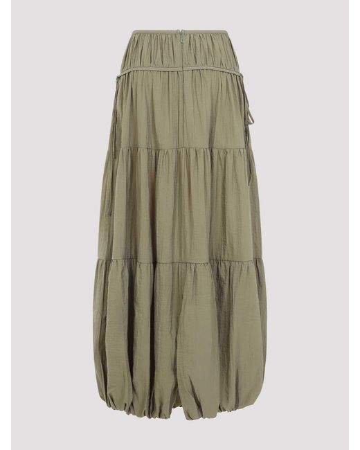 Co. Green Soft Gathered Bubble Midi Skirt