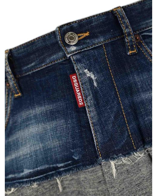 DSquared² Blue Bermuda Shorts In And Fleece Blend for men