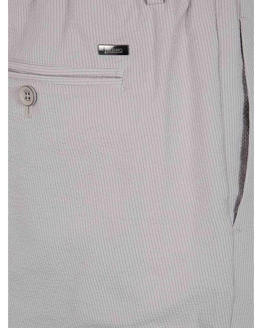 Herno Gray Seercrease Trousers for men