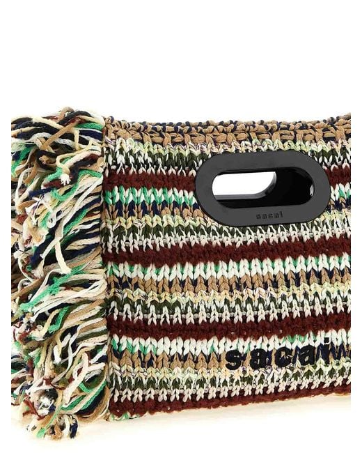 Sacai Black Small Fringe Shopping Bag