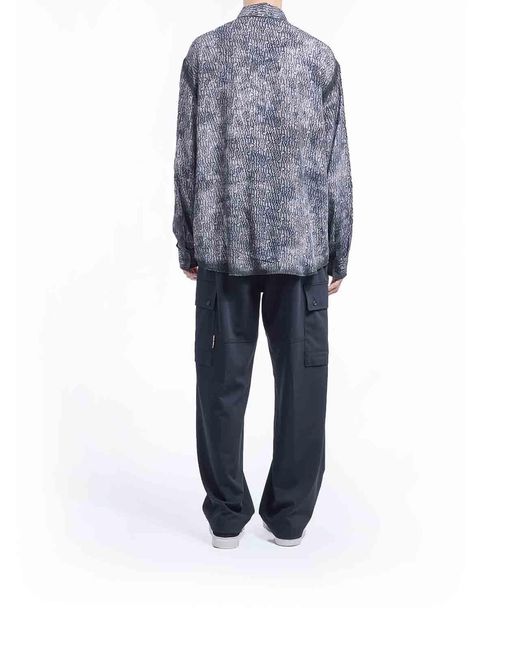 Just Cavalli Blue Animal Shirt for men