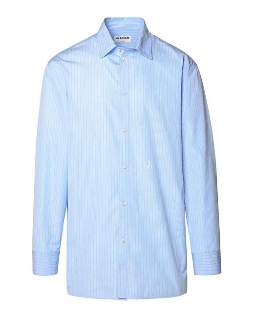 Jil Sander Blue Cotton Shirt for men