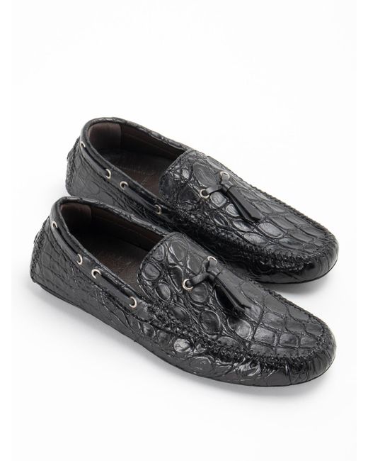 Brioni Gray Leather Loafer for men