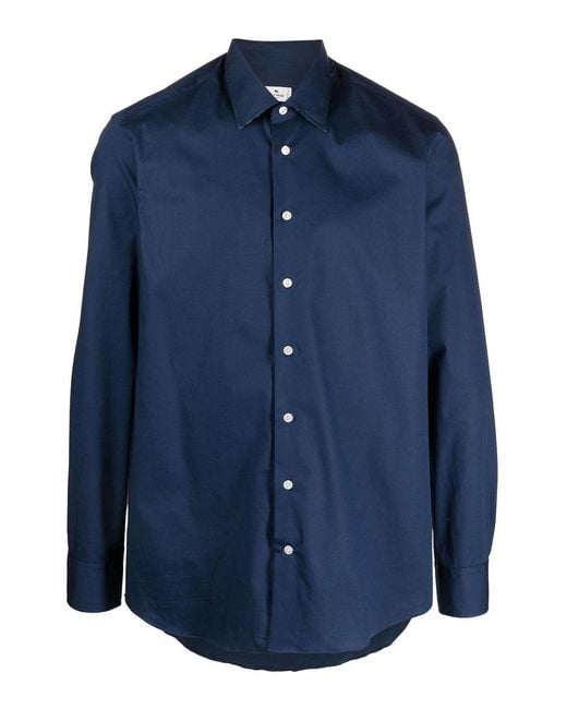 Etro Blue Buttoned Shirt for men