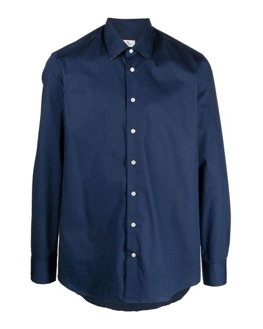 Etro Blue Buttoned Shirt for men