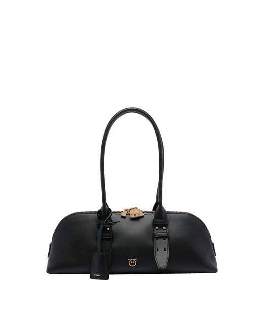 Pinko Black Escape Bag Horizontal Large Shoulder Bag