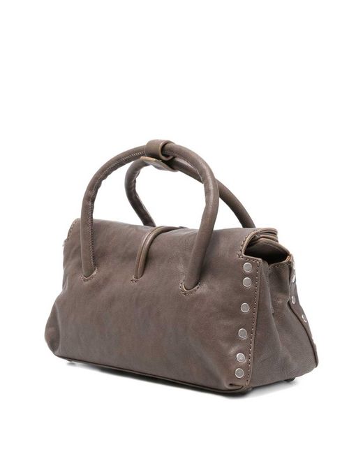 Zanellato Gray Dotta Centauro Small Leather Handbag