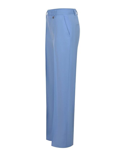 GIUSEPPE DI MORABITO Blue Pants Made Of Colored Wool