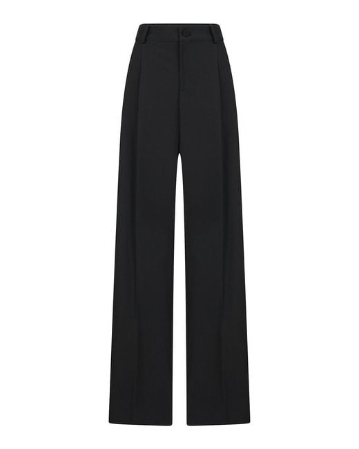 Amen Black Wool Blend Palazzo Trousers