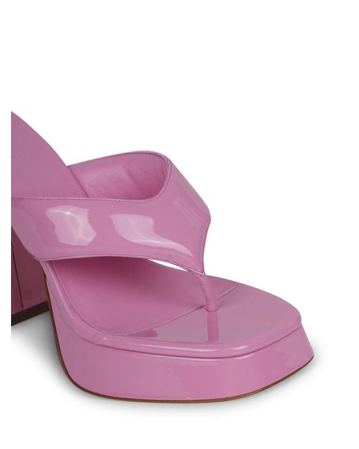 Gia Borghini Pink Square Toe Sandals