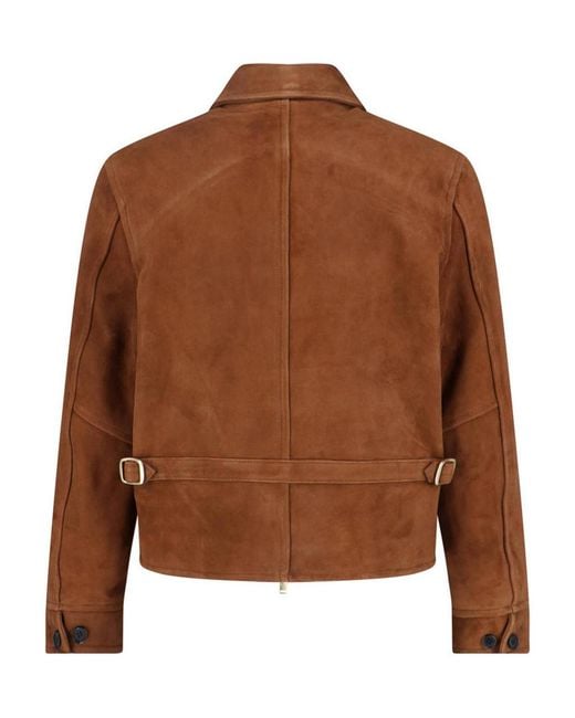 TONYWACK Brown Suede Jacket for men