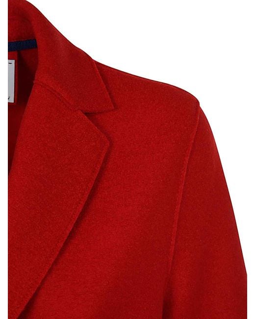 Harris Wharf London Red Overcoat Pressed Wool