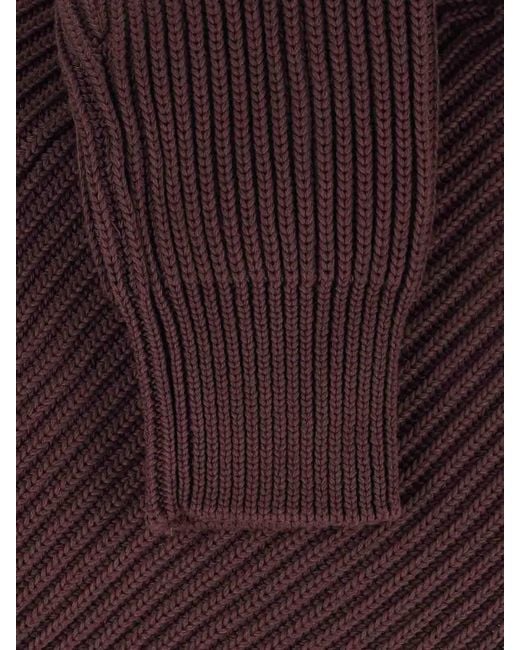 MM6 by Maison Margiela Purple Ribbed Zip Sweater for men