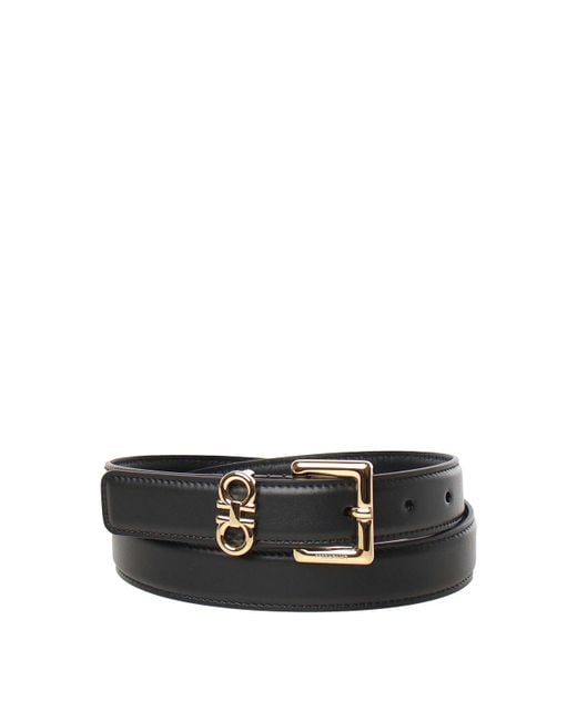 Ferragamo White Fixed Belt With Double Hooks