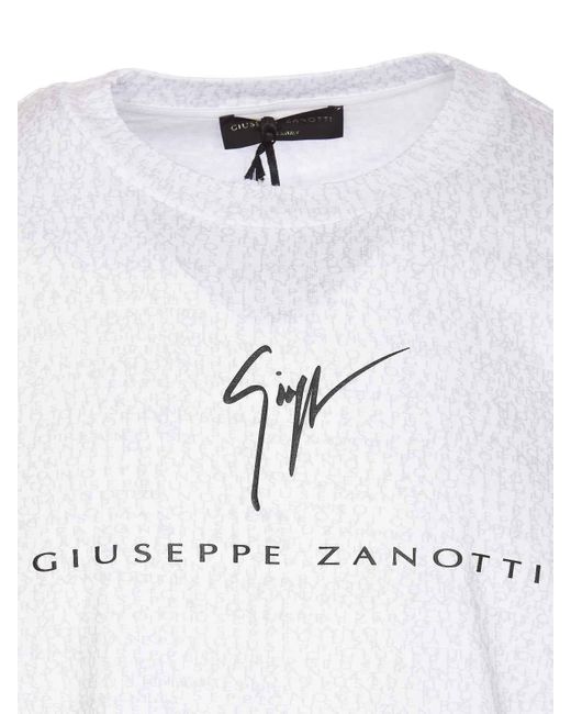Giuseppe Zanotti White Logo T-shirt for men